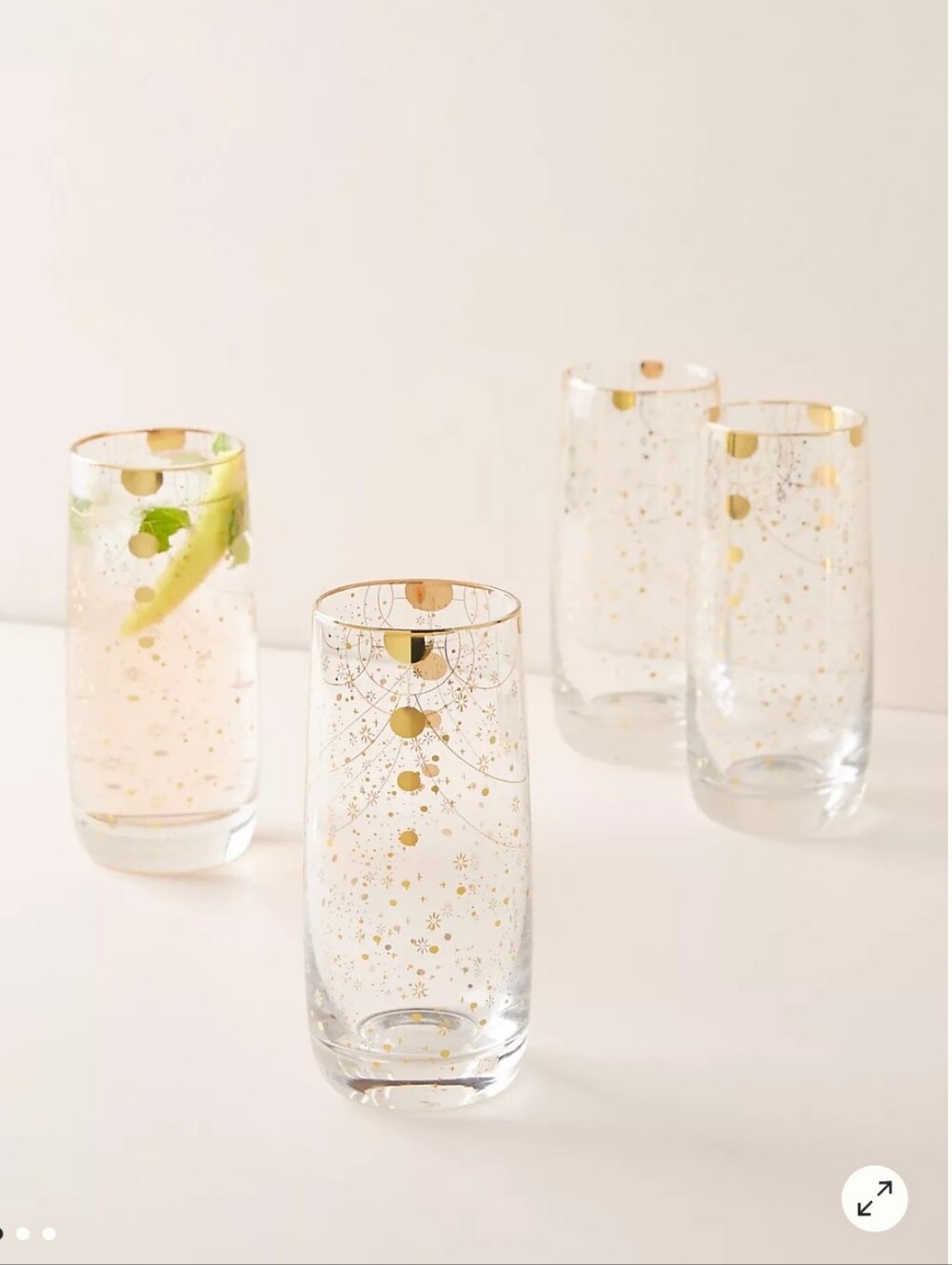 Anthropologie Celine Set Of 4 Celestial Star Highball Glasses